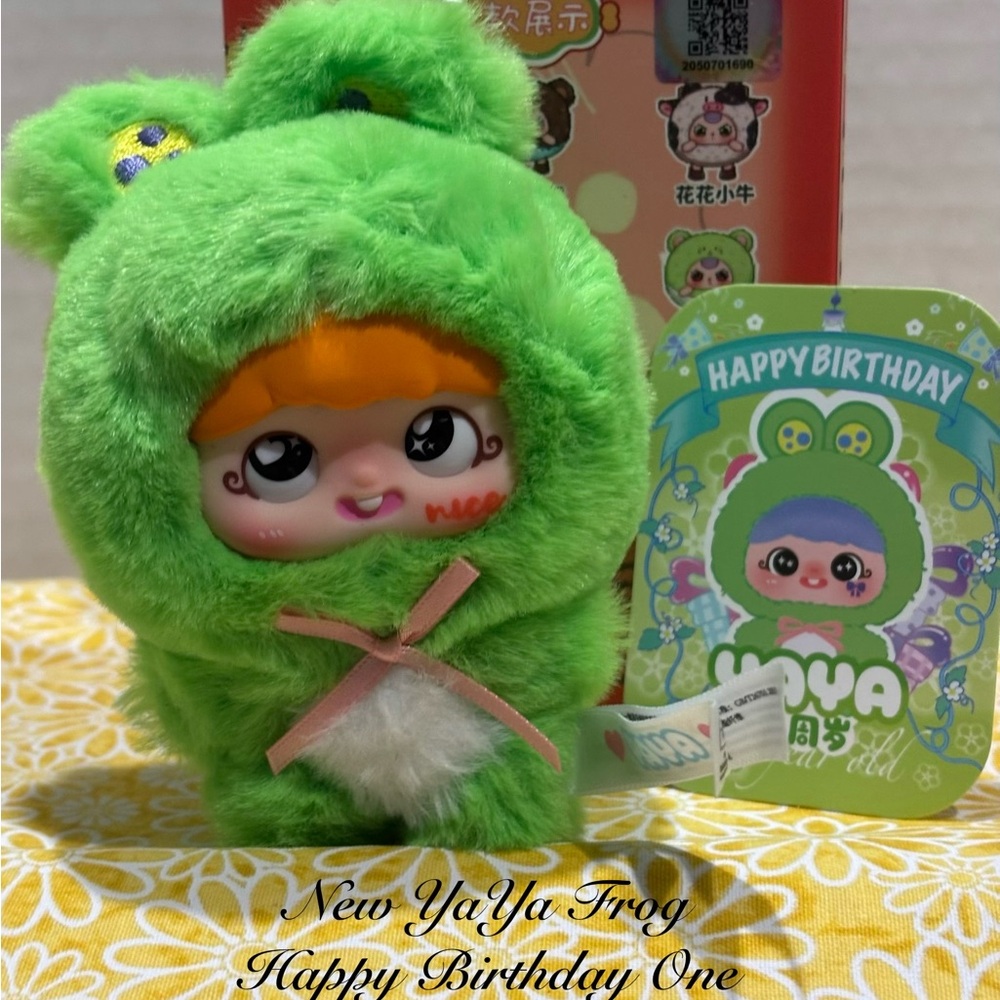 New YaYa Green Happy Birthday Frog Plush With Special Eyes & Keyring